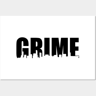 Grime Birmingham Skyline - BLACK Posters and Art